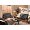 Baxton Studio Sorrento Brown Faux Leather Upholstered Wooden 3 Piece Living room Set 122-6765-6768-6771